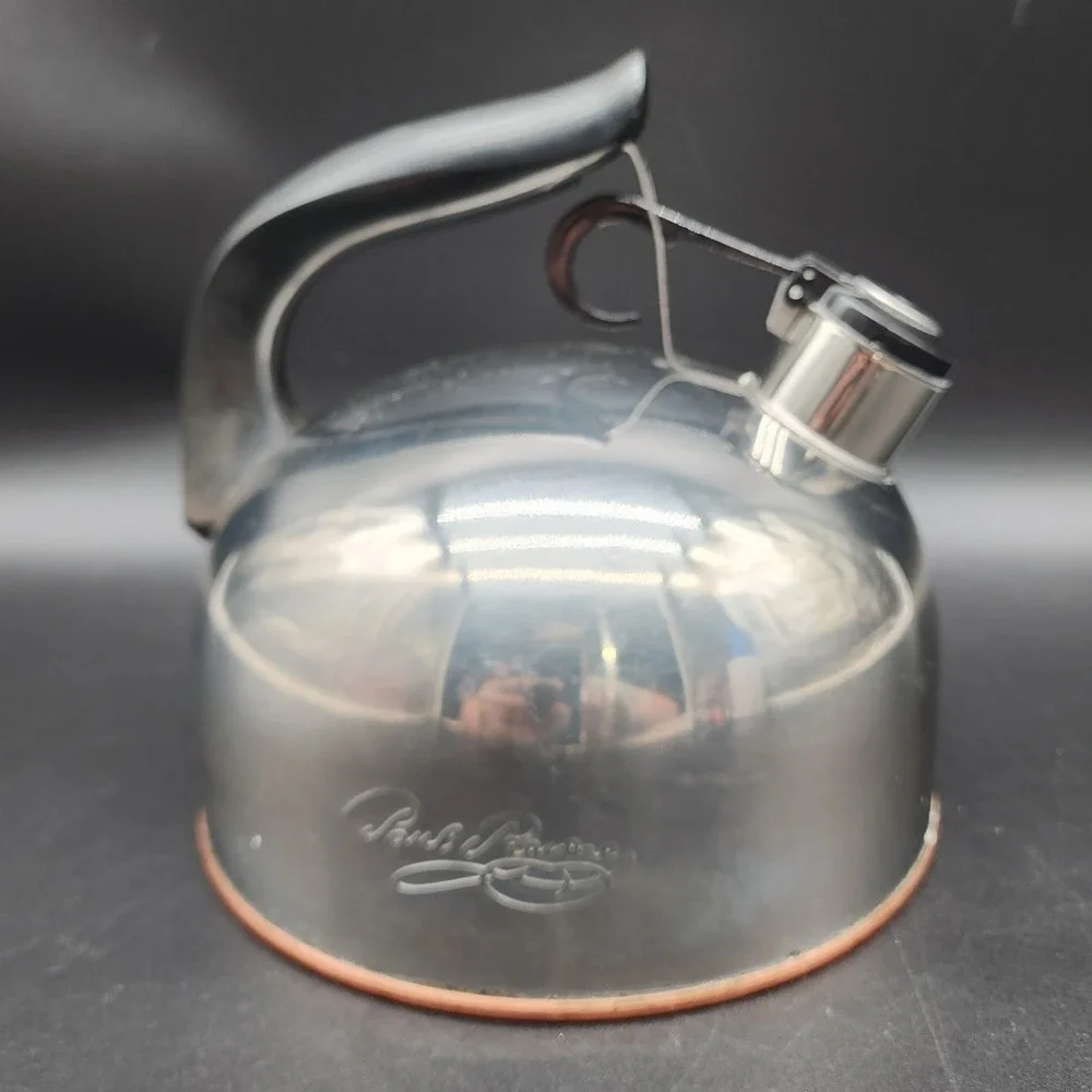 Revere Ware 2qt Silver Copper Bottom Whistling Tea Kettle Paul Revere Signature